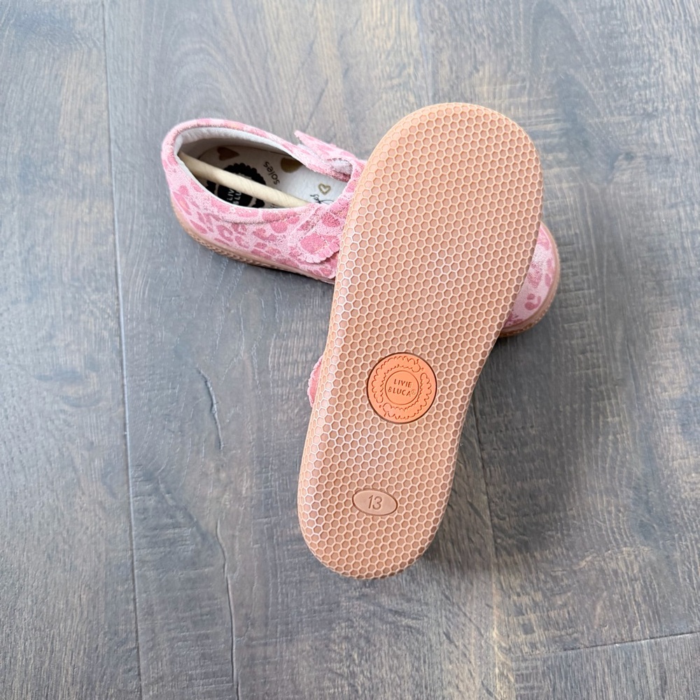 NEW Livie & Luca Ruche Classic Mary Jane | Pink Leopard Shimmer | Size: 13 - Picture 7 of 7